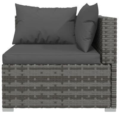 vidaXL 14 Piece Garden Lounge Set with Cushions Grey Poly Rattan