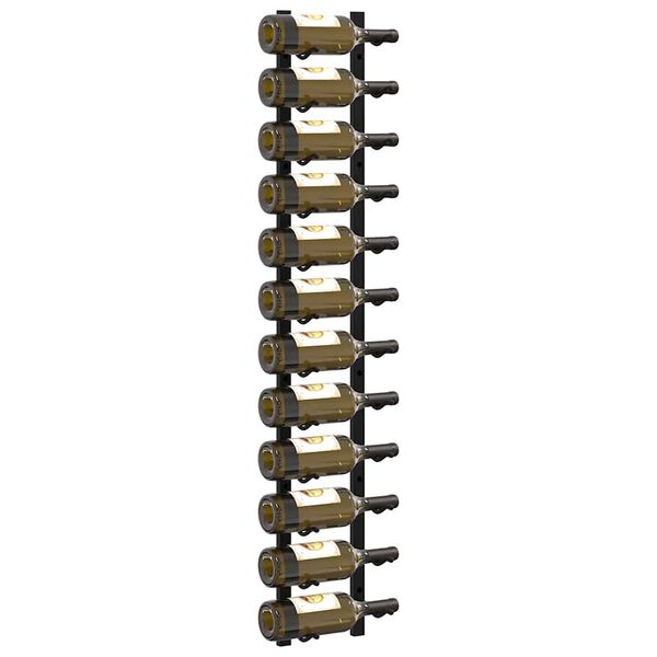 vidaXL Wall Mounted Wine Racks for 12 Bottles 2 pcs Black Iron