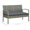 vidaXL 4 Piece Garden Lounge Set with Cushions Poly Rattan Grey