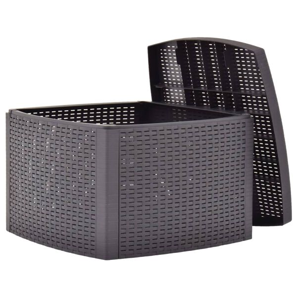 vidaXL Side Table Mocha 54x54x36.5 cm Plastic