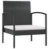 vidaXL 8 Piece Garden Lounge Set with Cushions Poly Rattan Black