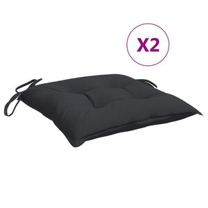 vidaXL Chair Cushions 2 pcs Black 40x40x7 cm Oxford Fabric