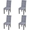 vidaXL Dining Chairs 4 pcs Light Grey Fabric