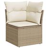 vidaXL Garden Sofa Corner with Cushions Beige Poly Rattan