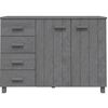 vidaXL Sideboard HAMAR Dark Grey 113x40x80 cm Solid Wood Pine
