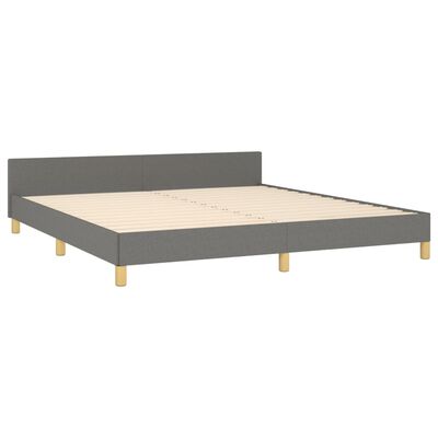 vidaXL Bed Frame with Headboard Dark Grey 183x203 cm King Size Fabric