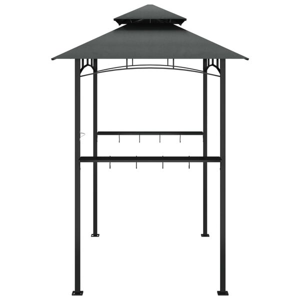 vidaXL BBQ Gazebo with Side Shelves Anthracite 240x150x243 cm Steel