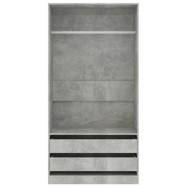 vidaXL Wardrobe Concrete Grey 100x50x200 cm Engineered Wood