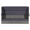 vidaXL Garden Bed with Canopy Grey 205x62 cm Poly Rattan