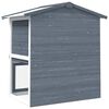 vidaXL Outdoor Rabbit Hutch 3 Doors Grey Wood