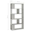 vidaXL Book Cabinet/Room Divider Concrete Grey 80x24x159 cm Engineered Wood