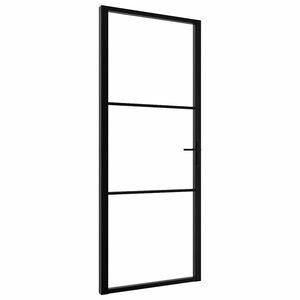 vidaXL Interior doors 83 x 201.5 cm Aluminium Black and Transparent