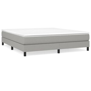 vidaXL Box Spring Bed Frame Light Grey 180x200 cm Super King Fabric