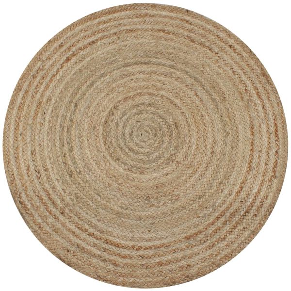 vidaXL Area Rug Braided Jute 150 cm Round