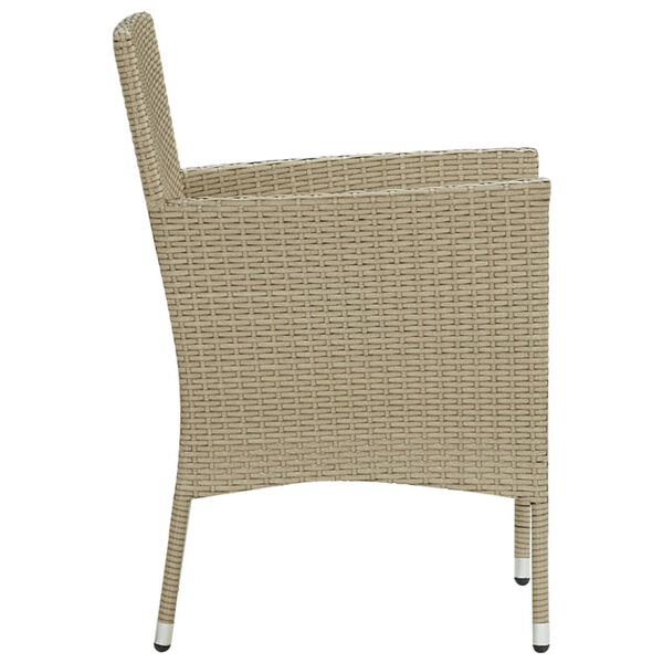 vidaXL Garden Dining Chairs 2 pcs Poly Rattan Beige