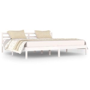 vidaXL Bed Frame without Mattress Solid Wood Pine 200x200cm White