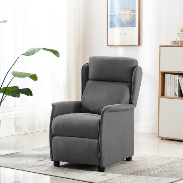 vidaXL Recliner Chair Light Grey Fabric