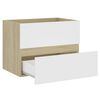 vidaXL 2 Piece Bathroom Furniture Set White and Sonoma Oak Engineered Wood