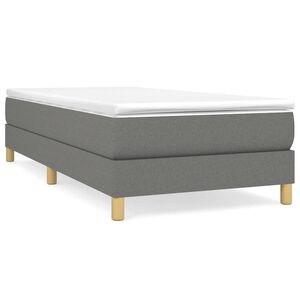 vidaXL Box Spring Bed Frame Dark Grey 90x200 cm Fabric
