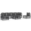 vidaXL 7 Piece Garden Lounge Set with Cushions Anthracite Steel