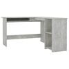 vidaXL L-Shaped Corner Desk Concrete Grey 120x140x75cm Engineered Wood