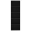 vidaXL 5-Tier Book Cabinet Black 60x30x189 cm Engineered Wood