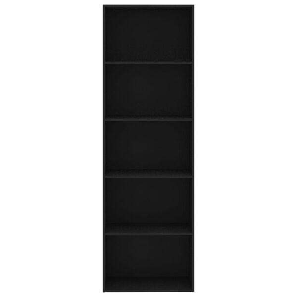 vidaXL 5-Tier Book Cabinet Black 60x30x189 cm Engineered Wood