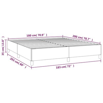 vidaXL Bed Frame without Mattress Cream 180x200 cm Super King Fabric