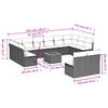vidaXL 13 Piece Garden Sofa Set with Cushions Black Poly Rattan