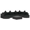 vidaXL 8 Piece Garden Lounge Set with Cushions Poly Rattan Black