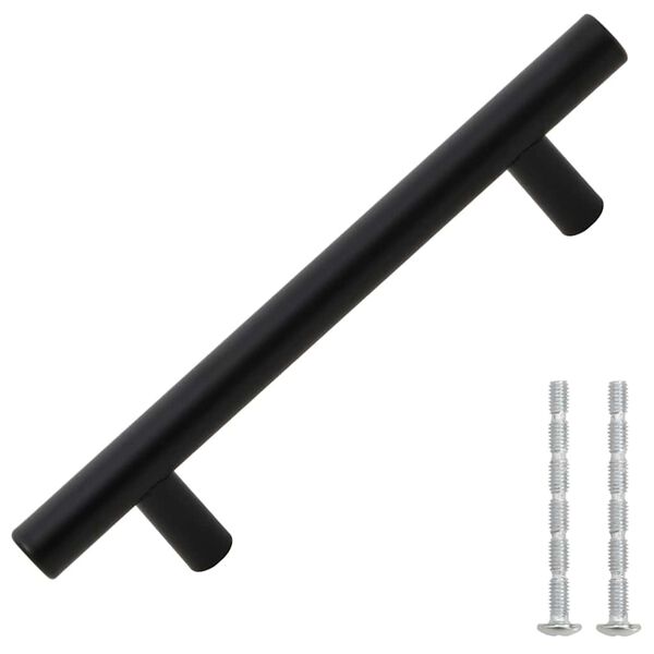 vidaXL Cabinet Handles 10 pcs Black 96 mm Stainless Steel