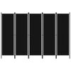 vidaXL 5-Panel Room Divider Black 250x180 cm