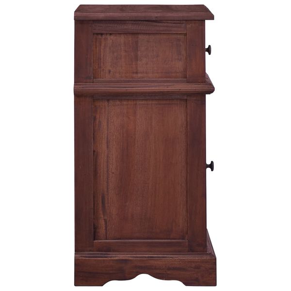 vidaXL Bedside Cabinet Classical Brown Solid Mahogany Wood