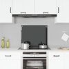 vidaXL Kitchen Backsplash Black 70 x 60 cm Tempered Glass