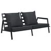 vidaXL Garden 2-Seater Sofa with Cushions Dark Grey Aluminium