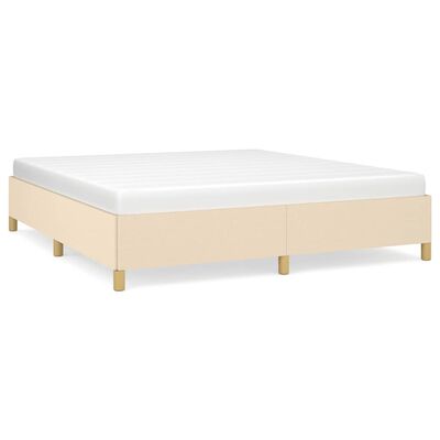 vidaXL Bed Frame without Mattress Cream 180x200 cm Super King Fabric