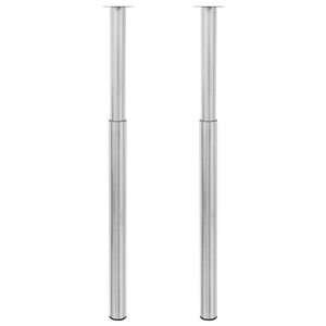 2 Telescopic Table Legs Stainless Steel 710 mm-1100 mm
