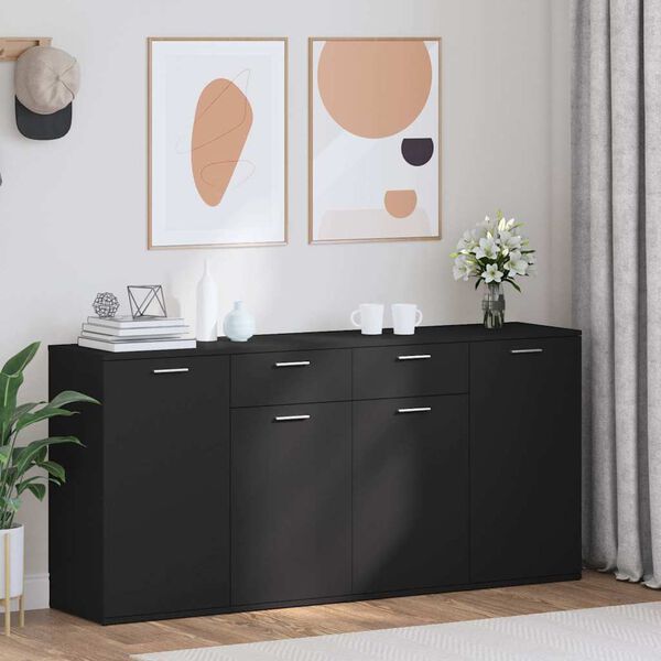 vidaXL Sideboard Black 160x36x75 cm Engineered Wood