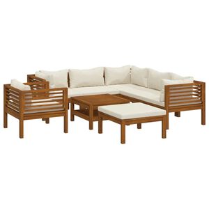 vidaXL Garden Lounge Set | Cream and Acacia wood