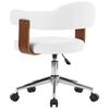 vidaXL Swivel Dining Chair White Bent Wood and Faux Leather