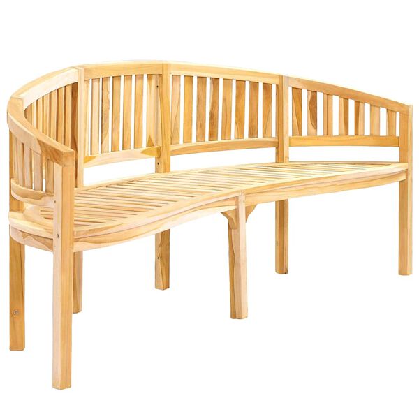 vidaXL Banana Bench 200 cm Solid Teak Wood
