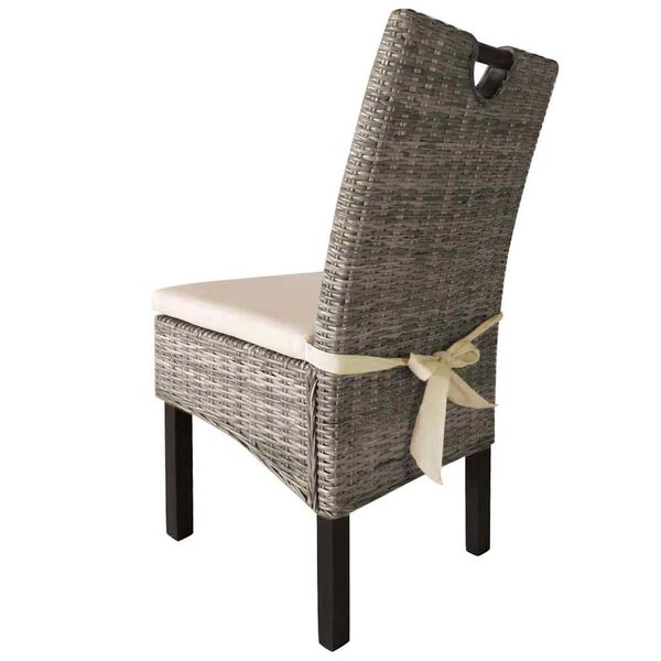 vidaXL Dining Chair 2 pcs Kubu Rattan Mango Wood