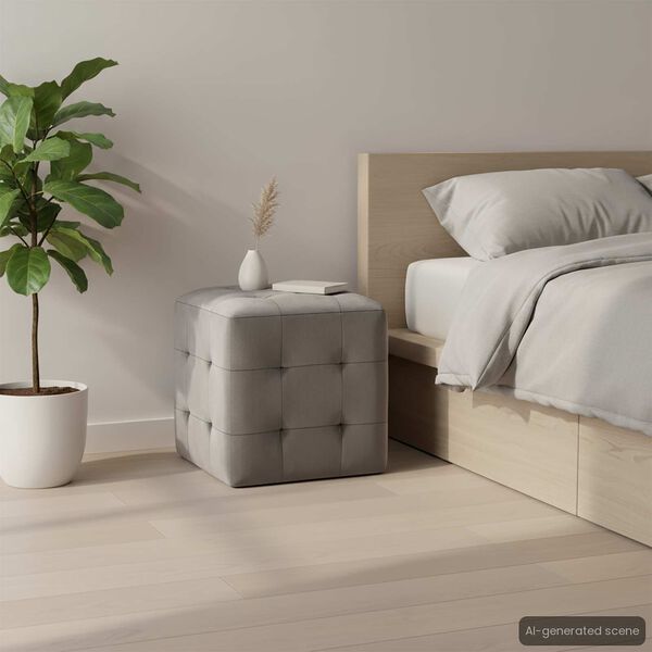 vidaXL Bedside Cabinets 2 pcs Grey 30x30x30 cm Velvet Fabric