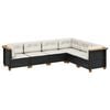 vidaXL 6 Piece Garden Sofa Set with Cushions Grey Poly Rattan