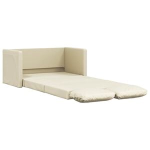 vidaXL Floor Sofa Bed 2-in-1 Cream 112x174x55 cm Faux Leather