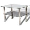 vidaXL Coffee Table | Transparent, Black | Tempered Glass | Small | Durable