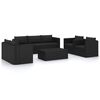 vidaXL 9 Piece Garden Lounge Set with Cushions Poly Rattan Black