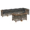 vidaXL 8 Piece Garden Sofa Set with Cushions Grey Poly Rattan