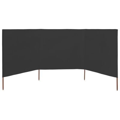 vidaXL 3-panel Wind Screen Fabric 400x160 cm Anthracite