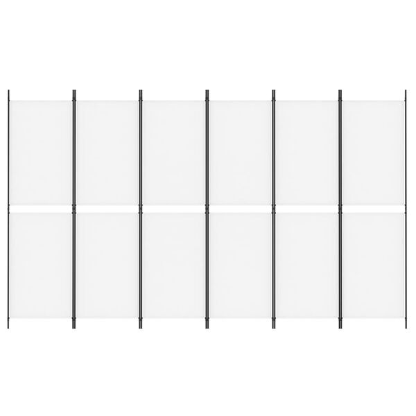vidaXL 6-Panel Room Divider White 300x180 cm Fabric